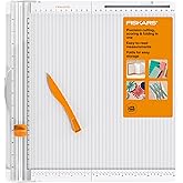 Fiskars 12" Trim &amp; Score Board, Compact Folding Paper Trimmer | TripleTrack Paper Cutter, Integrated Scoring Surface (Includes Folding Tool), Folding Design for Portable Crafting