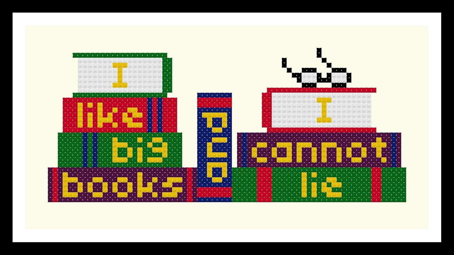 Mixed Media - Counted Cross Stitch Pattern. I like big books and I cannot lie