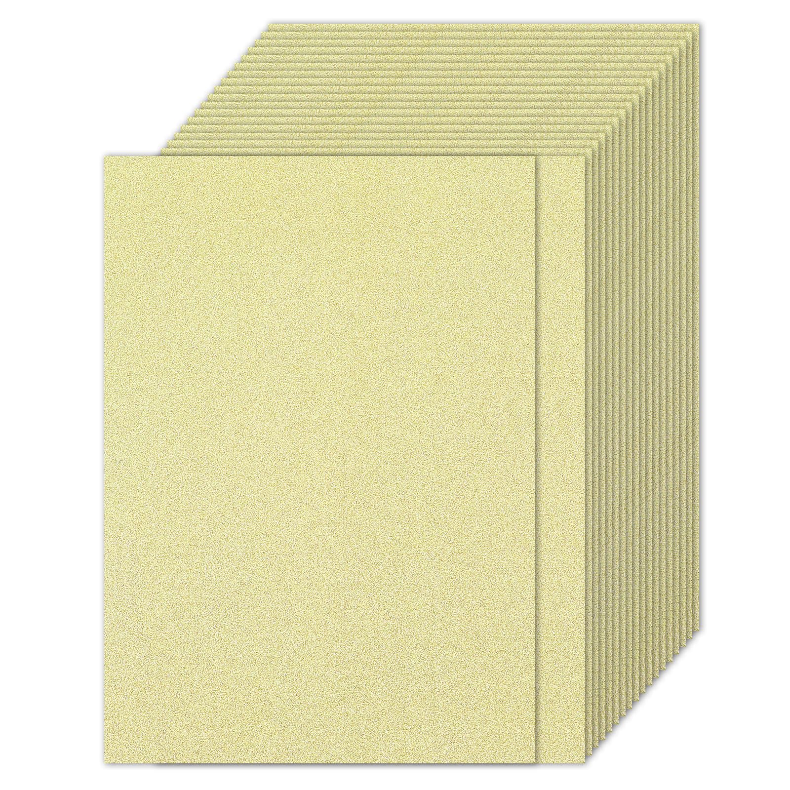 PATIKIL 40Sheets Light Gold Glitter Cardstock Paper, A4(8.3x11.7 Inch) 250gsm Premium Sparkly Paper Craft Cardstock Paper for Scrapbook Card Making DIY Art Projects Wedding Party