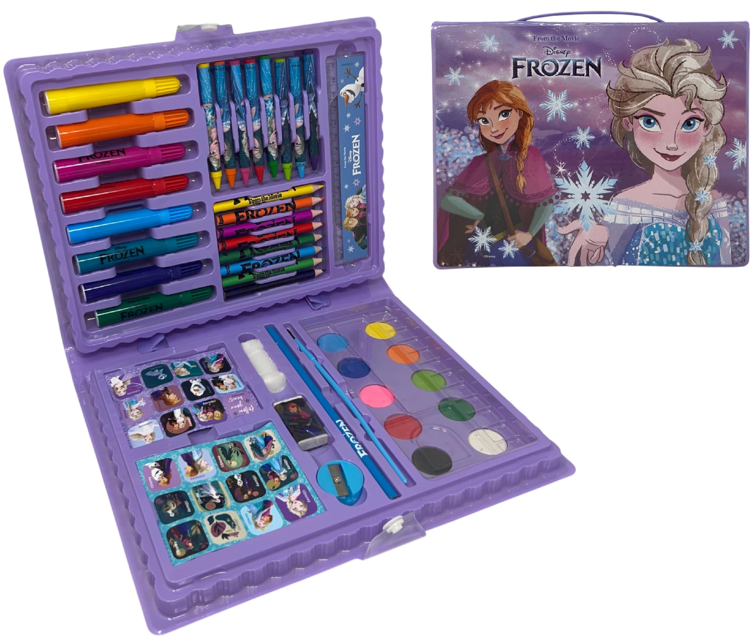 CARTOON Disney Frozen Children's 65 Piece Set of Colours and Stationery Drawing and Painting Kit