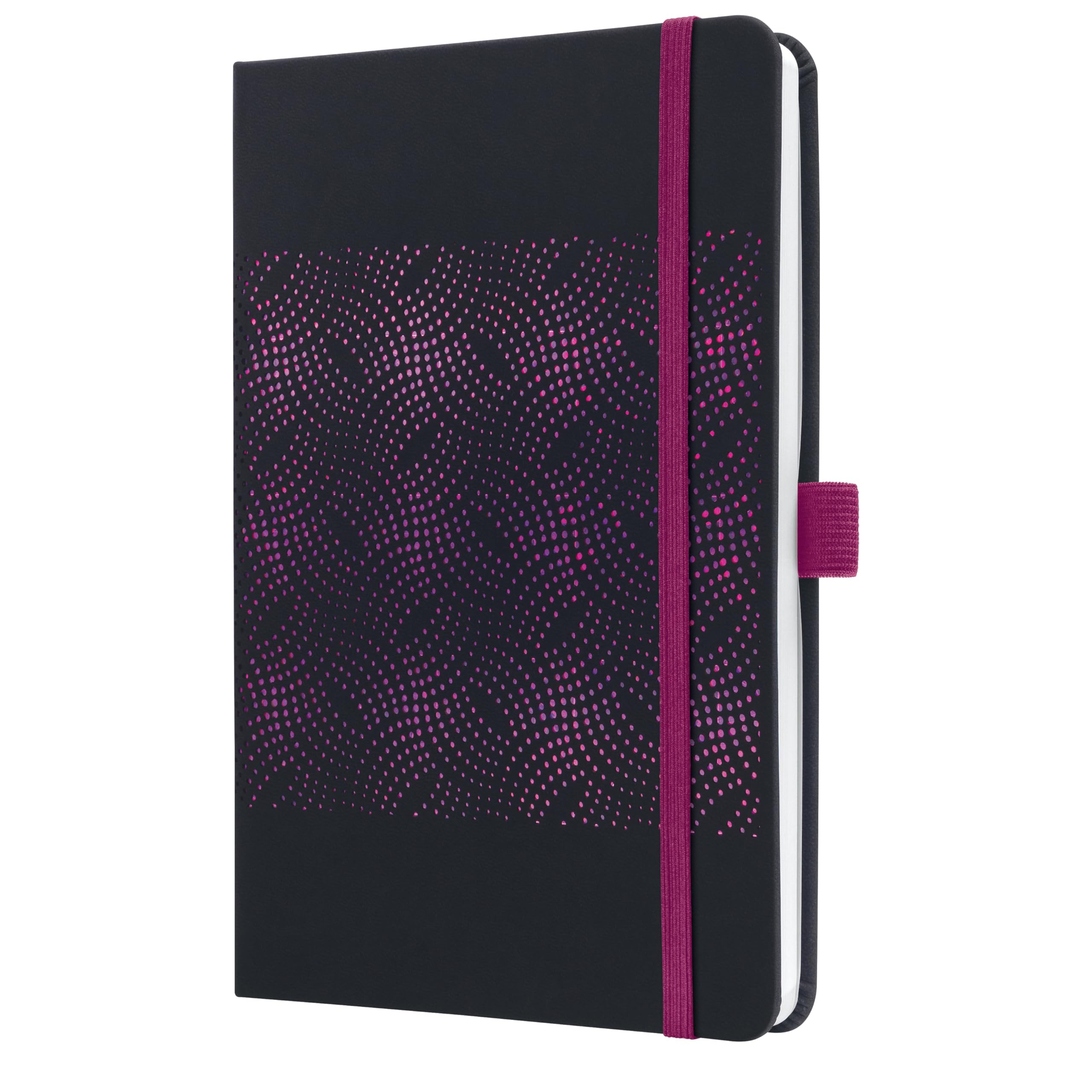 SIGEL J5213 Jolie Weekly Planner 2025, hardcover, 13,5 x 20,3 cm, 174 Pages, Black, Pink