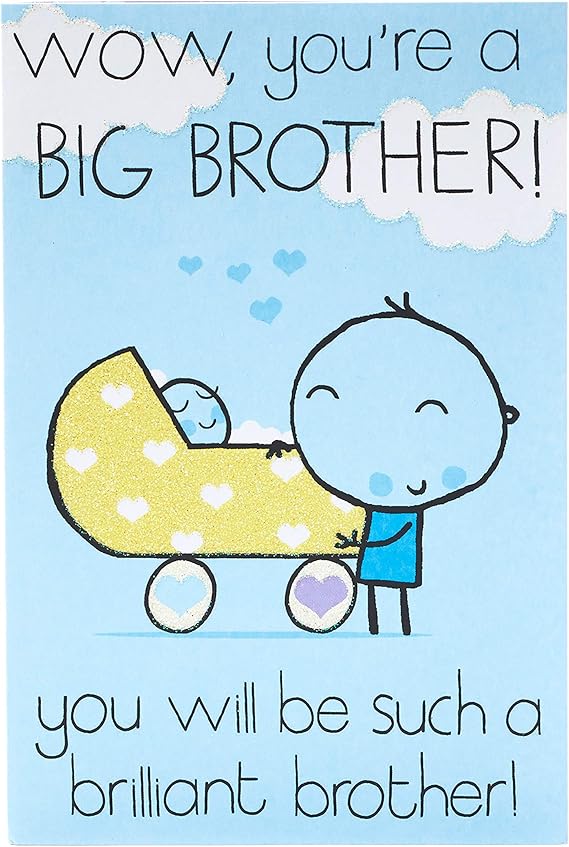 Uk Greetings Big Brother Card Big Brother Card For New Baby Congratulations Big Brother Ukgq36 2458 Amazon Co Uk Stationery Office Supplies