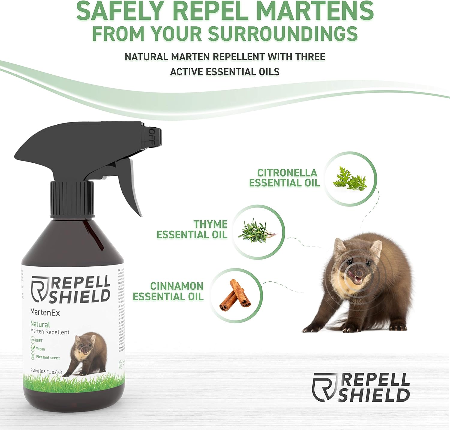 RepellShield Marten & Mole Repellent Spray, Natural Geraniol, Pet-Safe, Non-Toxic - Image 3