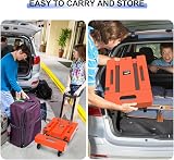 SOLEJAZZ Folding Hand Truck 500 lb 6 Wheels 2 Bungee Orange Portable Dolly view 5