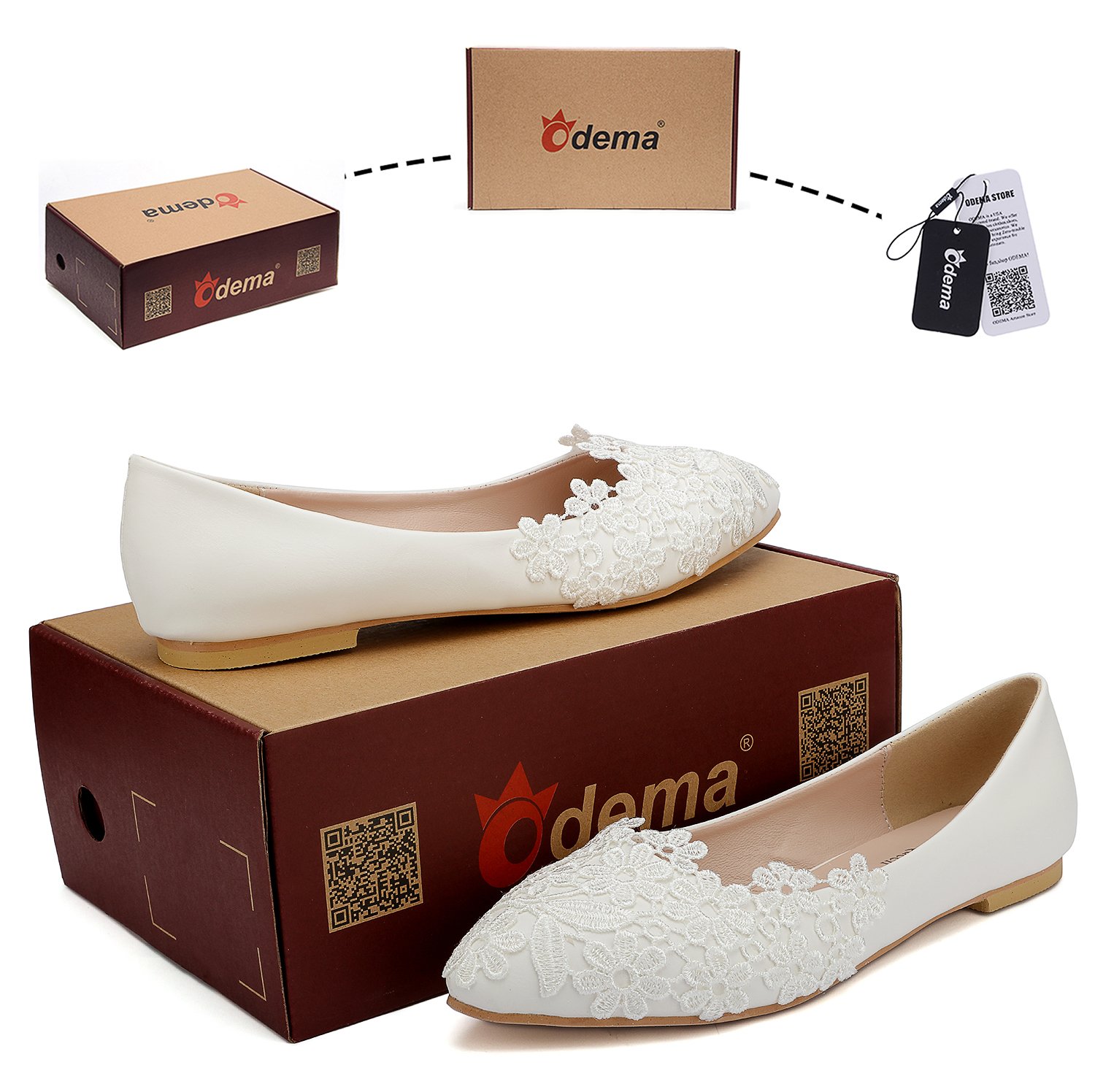 Odema Women's Flats Pointed-Toe Wedding Bridal Dress Shoes - Image 4
