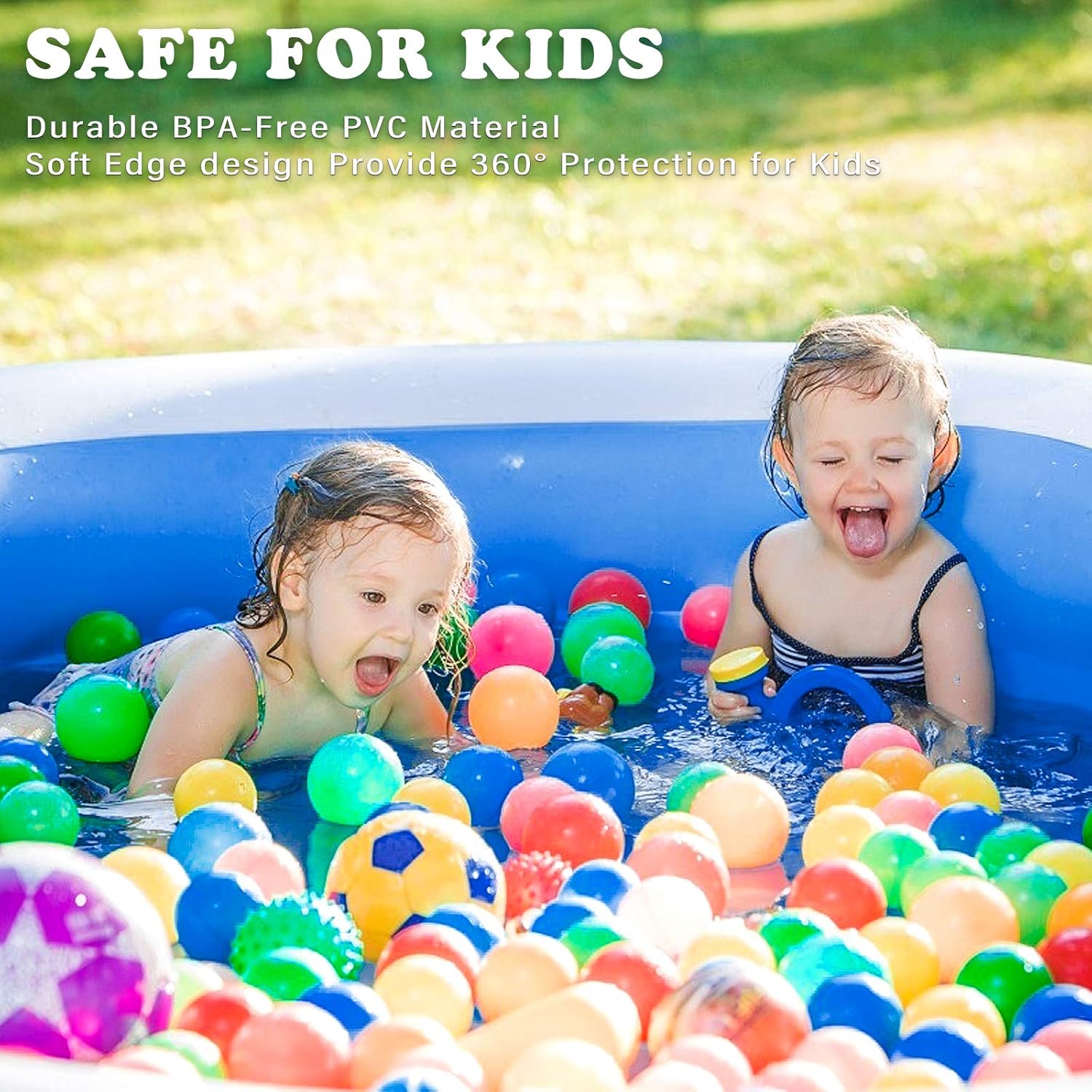 Growsly Inflatable Pool - Swimming Pool for Kids, Blow Up Kiddie Lounge Pool with Basketball Hoop and Dinosaur Sprinkler for Kids Adults Toddlers Age 3+, Outdoor Water Toys for Garden Backyard: Kitchen & Dining