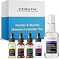 YEOUTH Skin Care Set: Hyaluronic Acid Serum for Face, Vitamin C Serum, Facial Toner, Under Eye Gel, Face Cream, Skincare Gift Set for Women & Men 5-Piece