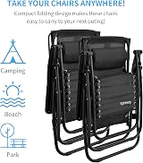 Rainberg Zero Gravity Chair with Canopy Shade Table 2 Pack Outdoor Lounge view 5
