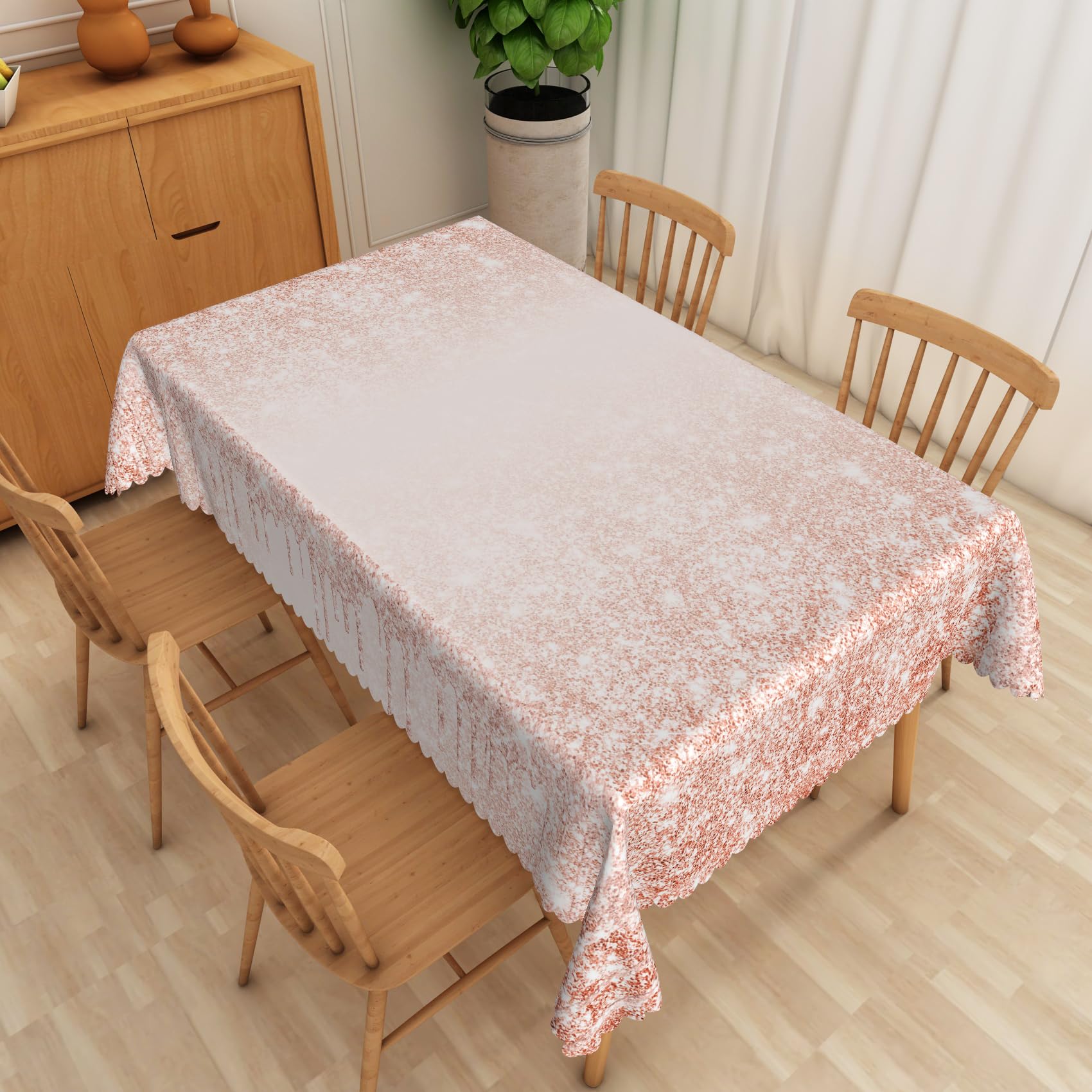 Photo 1 of *USED*
SIEDYCV Rose Gold Glitter Tablecloth 60x102 Inch Luxurious Pink Glittering Fabric Table Cloth Polyester Wrinkle and Oil Resistance Washable Rectangle Table Cover for Girl Woman Birthday Wedding Decor