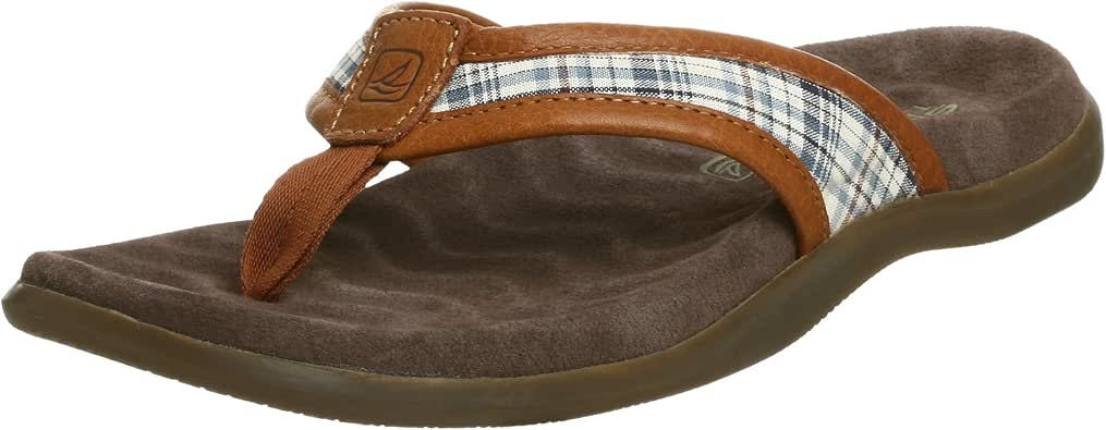 Amazon.com | Sperry Top-Sider Men's Largo Thong Plaid Sandal, Blue Plaid, 9 M | Sandals
