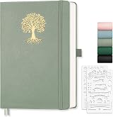 EMSHOI A5 Notebook Blank Journal 192 Pages 100GSM Hardcover Leather Green view 1