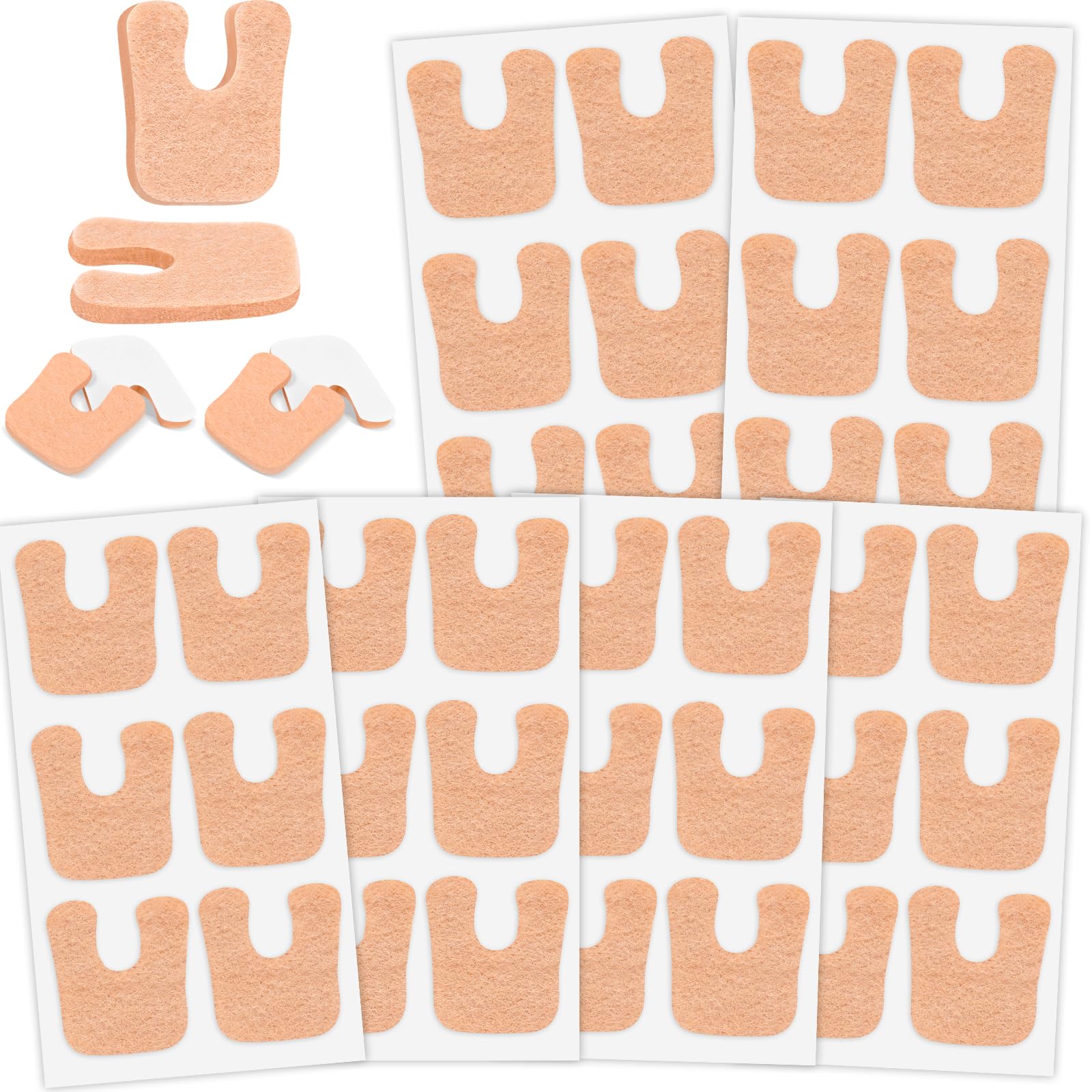 Photo 1 of 36 Pcs U-Shaped Callus Cushions, Soft Corn Pads for Foot Bottom, Felt Adhesive Metatarsal Pads, Beige Heel Protectors for Pain Relief, Prevent Calluses from Rubbing in Shoes for Men & Women.