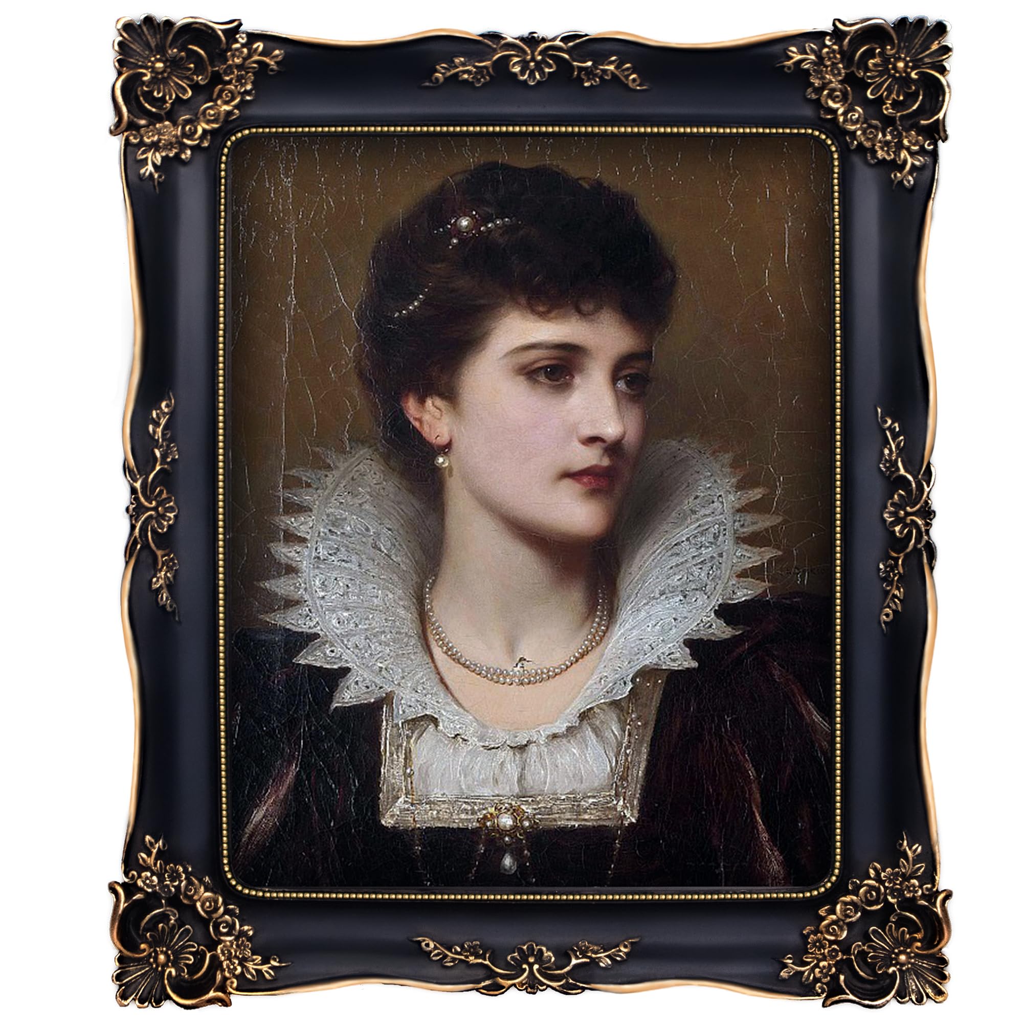Photo 1 of FJXMFRAME Gothic Picture Frame 8x10 Black Vintage Picture Frames Antique Ornate Baroque Victorian for Wall or Tabletop Display, Fits 8x10 or 5x7 Photo with Mat