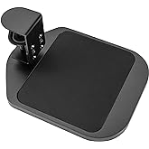 VIVO Wooden Clamp-on Adjustable Computer Mouse Pad and Device Holder for Desks, Extended Rotating Platform Tray, Fits up to 5