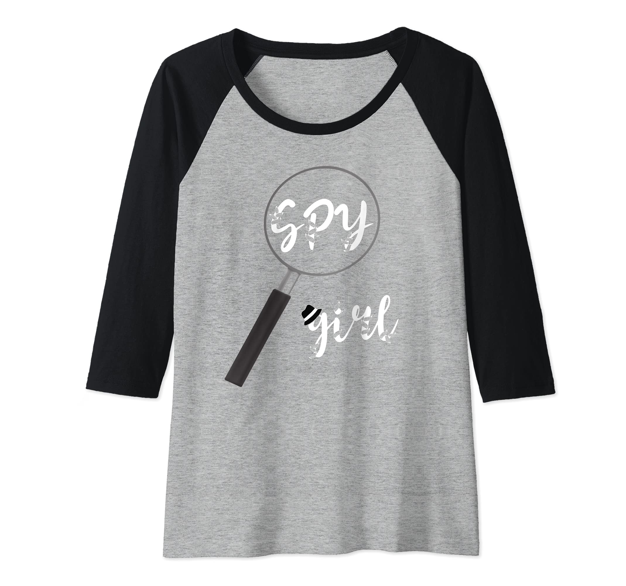 Womens Spy Girl Espionage True Crime Private Spying Detective Raglan Baseball Tee