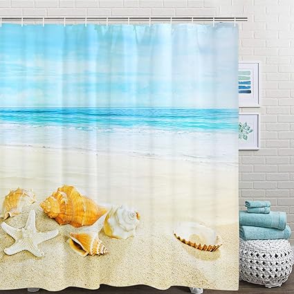 Amazon Com Bleum Cade Ocean Theme Shower Curtain Sea Wave Beach