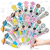 CZWZ 30Pcs Mini Multicolor Pens in One 4-in-1 Cute Pens Bulk for Kids, Ballpoint Pen for Birthdays and Children's Parties, Fun Gifts Assorted Ink Kawaii Pen(Space)