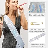 Leixi Queen Sash & Rhinestone Tiara Kit Silver Birthday Party Set view 2