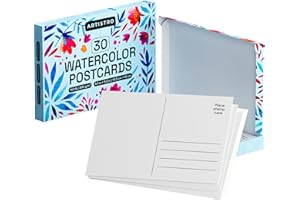 ARTISTRO 30 Watercolor Postcards 4x6 Inches - Heavyweight Paper Cards 140lb (300gsm) - Blank Postcards for Mailing, DIY Thank You Card, Greetings Cards, Christmas, Invitations, Birthday and More