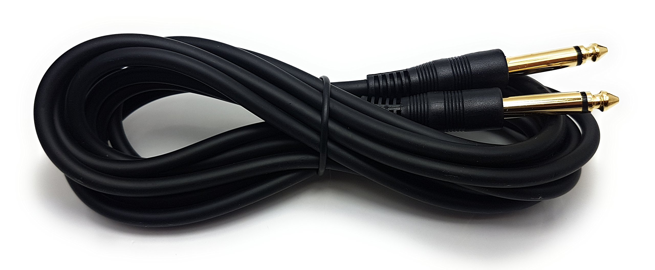 MainCore 3m long 6.35mm Mono to 6.35mm Mono Plug for Guitar, Speaker, AMP, Musical Instruments Cable Lead/Available in 1m, 2m, 3m, 6m, 10m (3m)