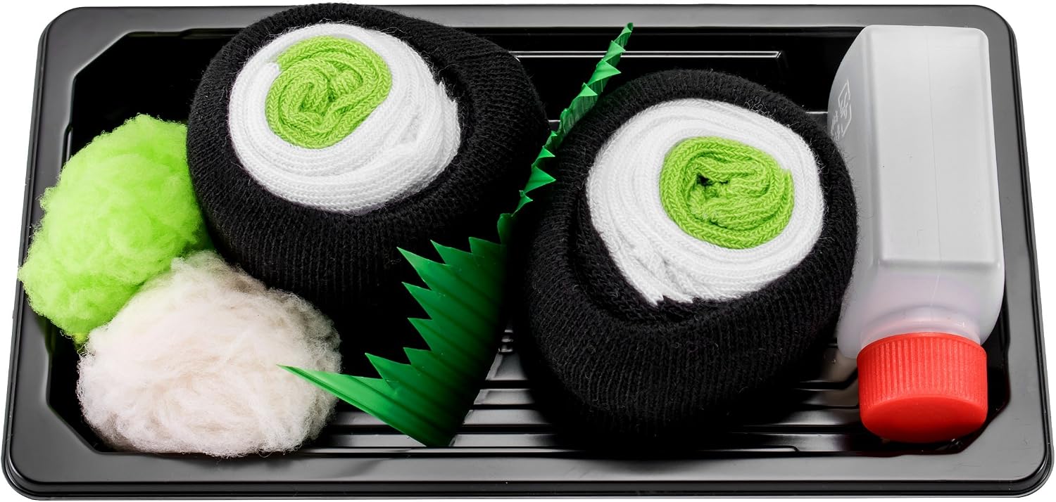 Rainbow Socks - Woman Man Sushi Socks Box Cucumber Maki - 1 Pair - Size 4-7, Maki Cucumber - Image 3
