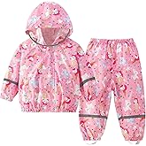 Kids Rainsuit Cartoon Raincoat Set, Toddlers Waterproof Raincoat with Pants Child Rainset Rainwear