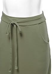 A2Y Drawstring Waist Side Pockets Rayon Maxi Skirt