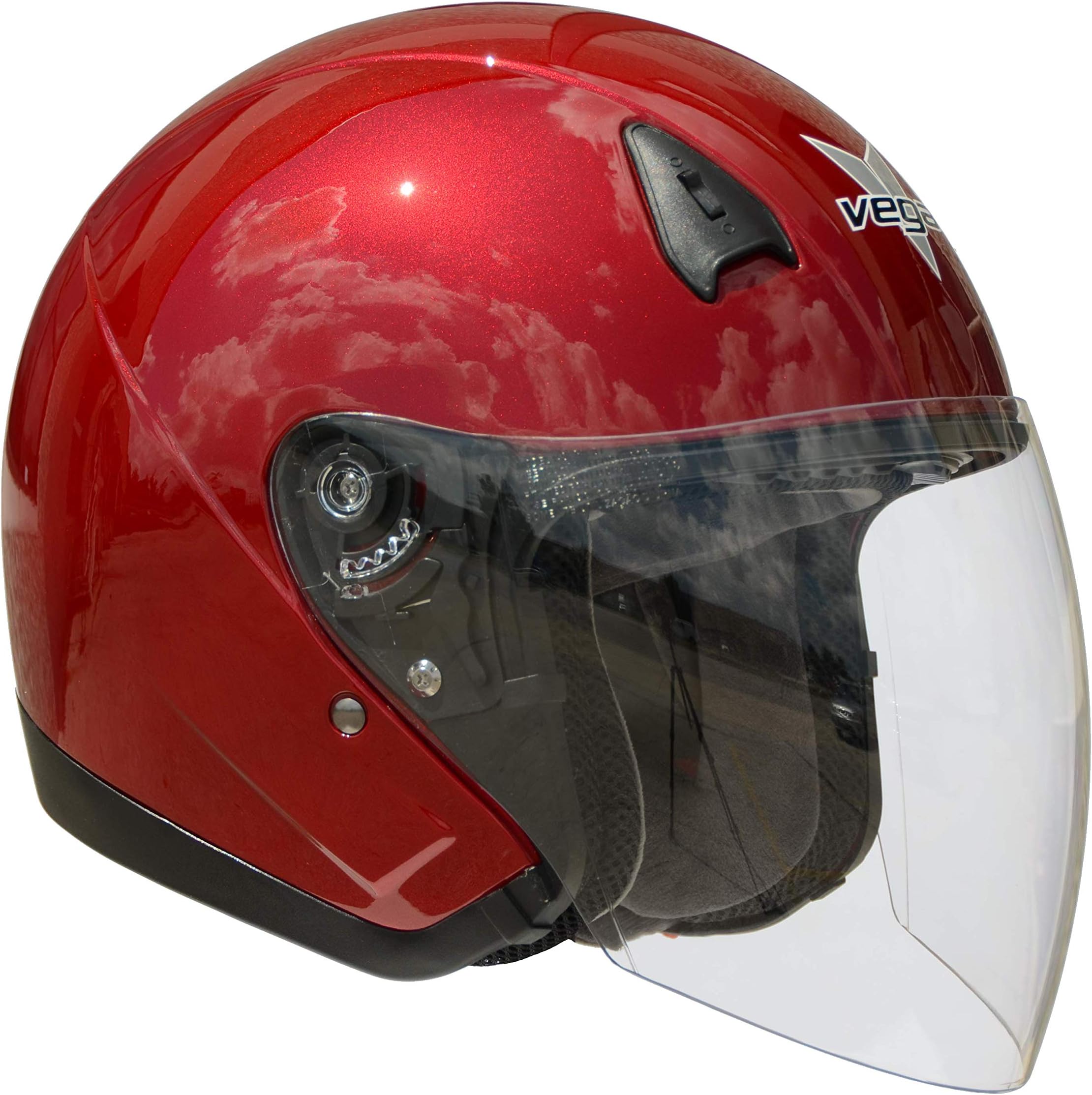 Vega VTS1 Open Face Helmet with Quick Release Buckle