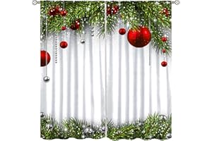 ICMOLYYENLO Christmas Curtains Winter Snowman Christmas Snowflake Rod Pocket Curtains for Bedroom Living Room Christmas Decoration New Year Gift 42x45 Inch Decor 2 Piece Set