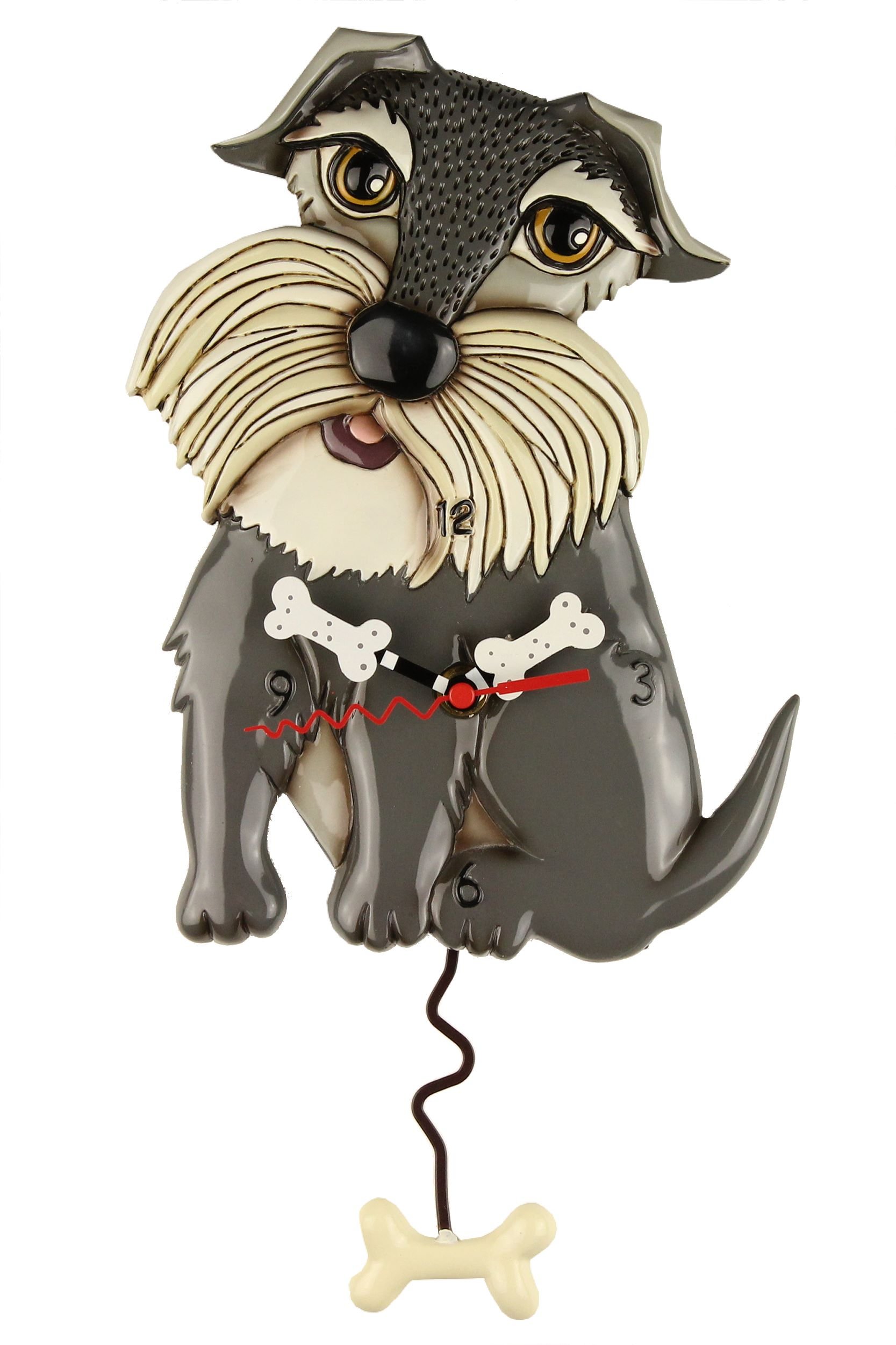 Enesco P1656 Clock The Dog Lucy, Wood, Multicolor, 36x36x36cm