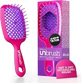 FHI Heat UNbrush Original Neon Detangling Brush for Wet &amp; Dry Hair | DuoFlex Anti-Static Bristles, Reduces Breakage, Vented Cushion, Ultra-Light Handle, All Hair Types