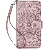 Ateeky Wallet Case for iPhone 17 Pro,[RFID Blocking] 3 Card Holder Stand with Credit Card Slot PU Leather Magnetic Protective Flip Cover for iPhone 17 Pro (Rose Gold)
