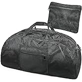 Tactical Mesh Luggage bag,50L Foldable duffel Pack,Large Capacity Range Bag For Hunting Shooting Travel Climbing Sports Gym (BK)