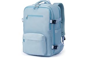 SHRRADOO Travel Laptops Backpack for Women Men, Casual Work Bag 17inch Backpack Airline Approved Backpack for Hiking Business (Light Blue)