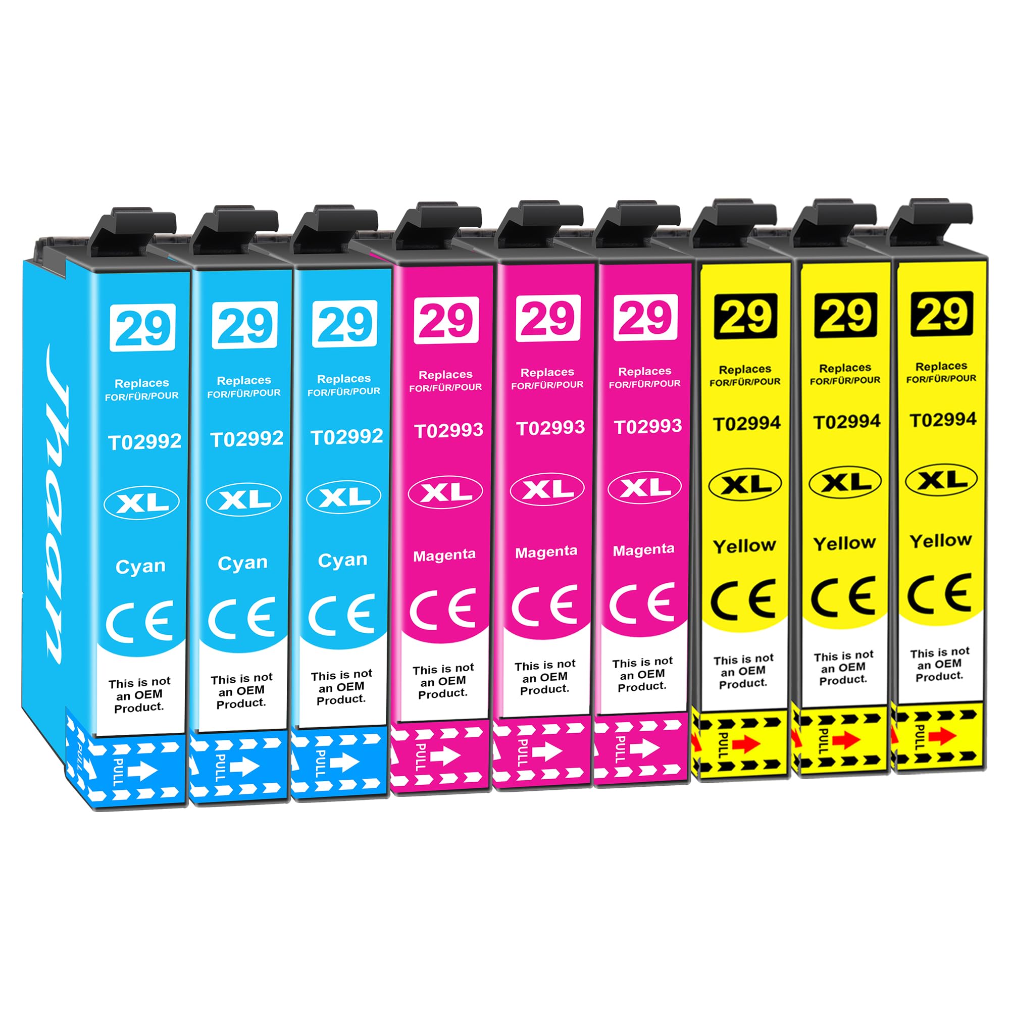 Jhaan 9Pack 29XL Color Ink Cartridge Compatible Replacement for Epson 29 29XL Cyan Magenta Yellow for Epson Expression Home XP342 XP245 XP442 XP235 XP335 XP432 XP435 XP332 XP345