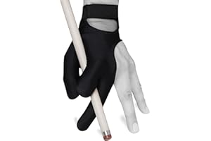 FORTUNA BILLIARD EQUIPMENT Billiard GLOVE by Fortuna - Classic - for Left hand - Black - with Strap