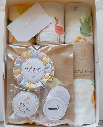 Amazon Tamafleur ベビー おくるみ３枚セット 赤ちゃん用 ブランケット 1 1cm 授乳ケープ プレイマット 寝相アート フォトシート ケット 新生児 モスリン 人気 北欧柄 撮影小物 アイテム 保温 速乾 バスタオル おくるみ 月齢ロゼットセット レモン