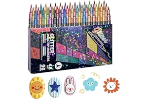 Jubilofex Glitter Felt Tip Pens | Water Based Ink Quick and Safe Drying | Glitter Contour Felt Pens | For Birthday Cards, Art