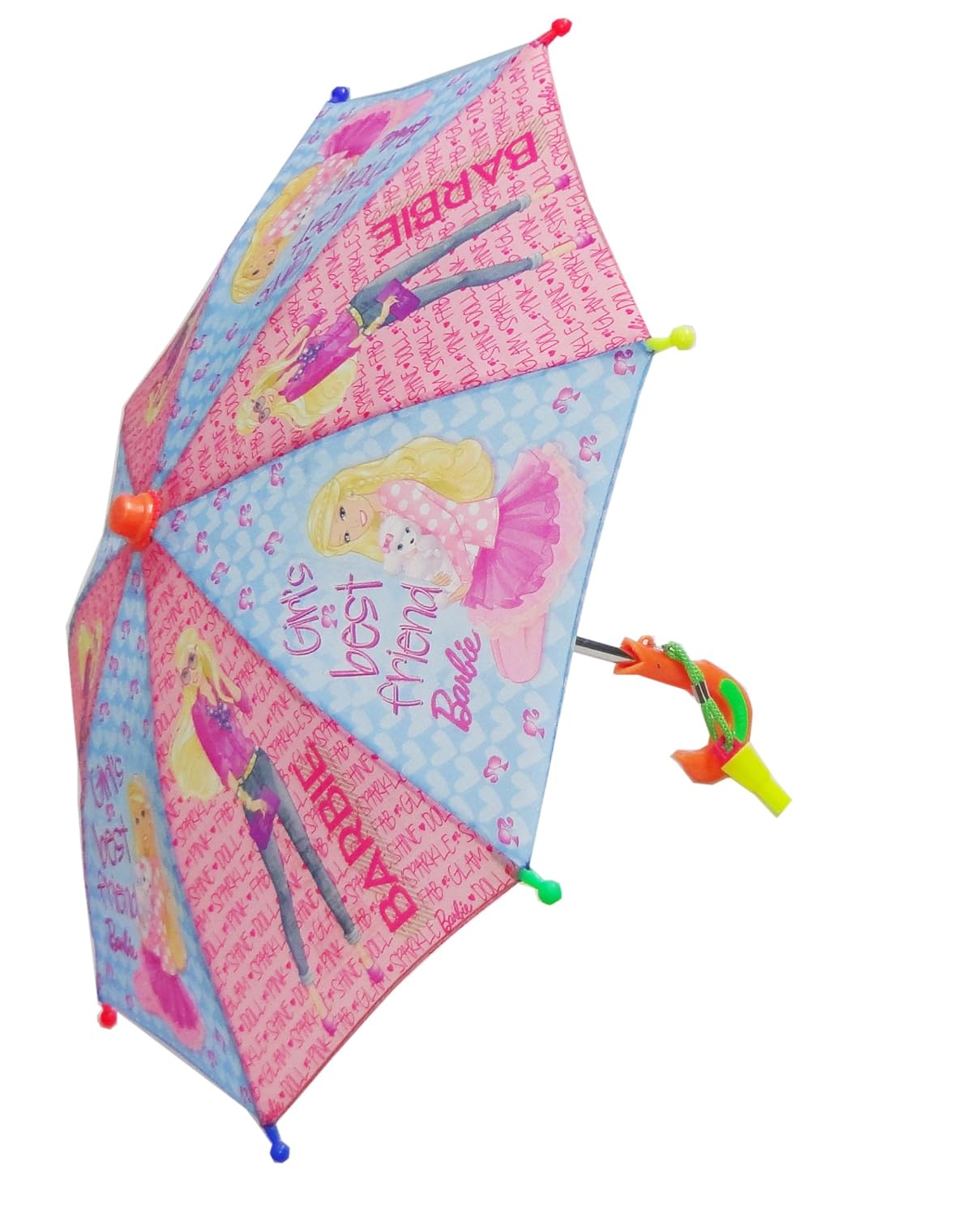 Buy Toy Umbrella For Kids Amazing Carton Prints With Whistle (Barbie