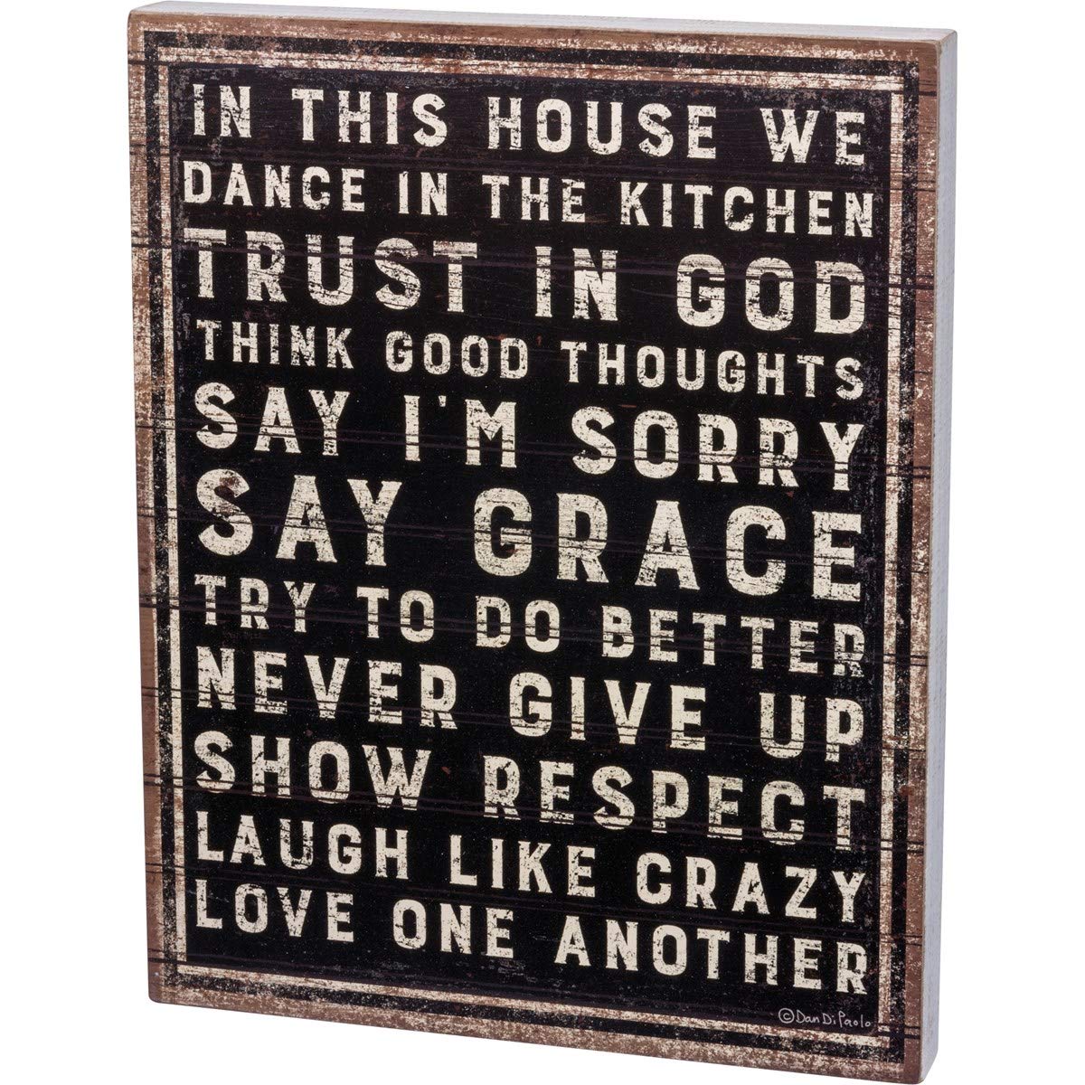 Primitives by Kathy 30372 Rustic Wooden Box Sign, 15 x 19-Inches, Dance in The Kitchen Image