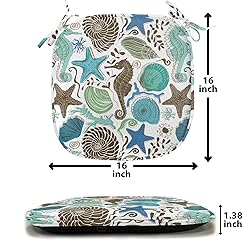 Ambesonne Sea Shells Chair Seating Cushion Set of