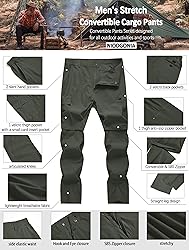 Mens Hiking Convertible Pants Waterproof