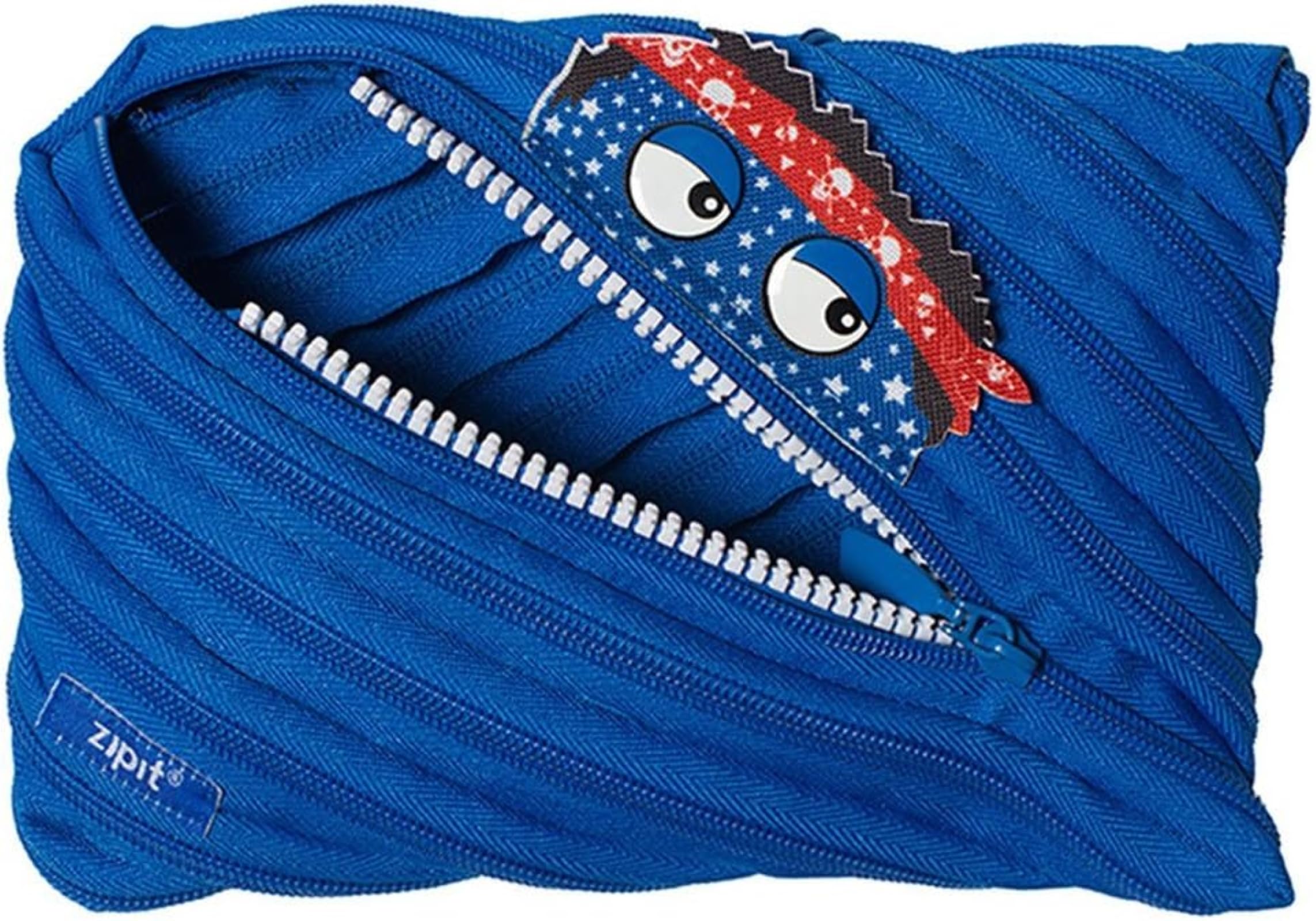 ZIPIT Monster Pencil Case for Boys | Big Pencil Pouch for School, College and Office | Pencil Bag for Kids (Blue)