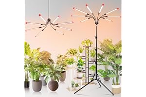 FECIDA Gamechanger! 72W, NOT 24W, Bright Beyond Your Imagination, 8Head Stand Grow Lights for Indoor Plants, 2025 Big Coverage Full Spectrum LED Plant Grow Light for Bonsai Tree, Tall Plant, 4,8,12 Hr Timer