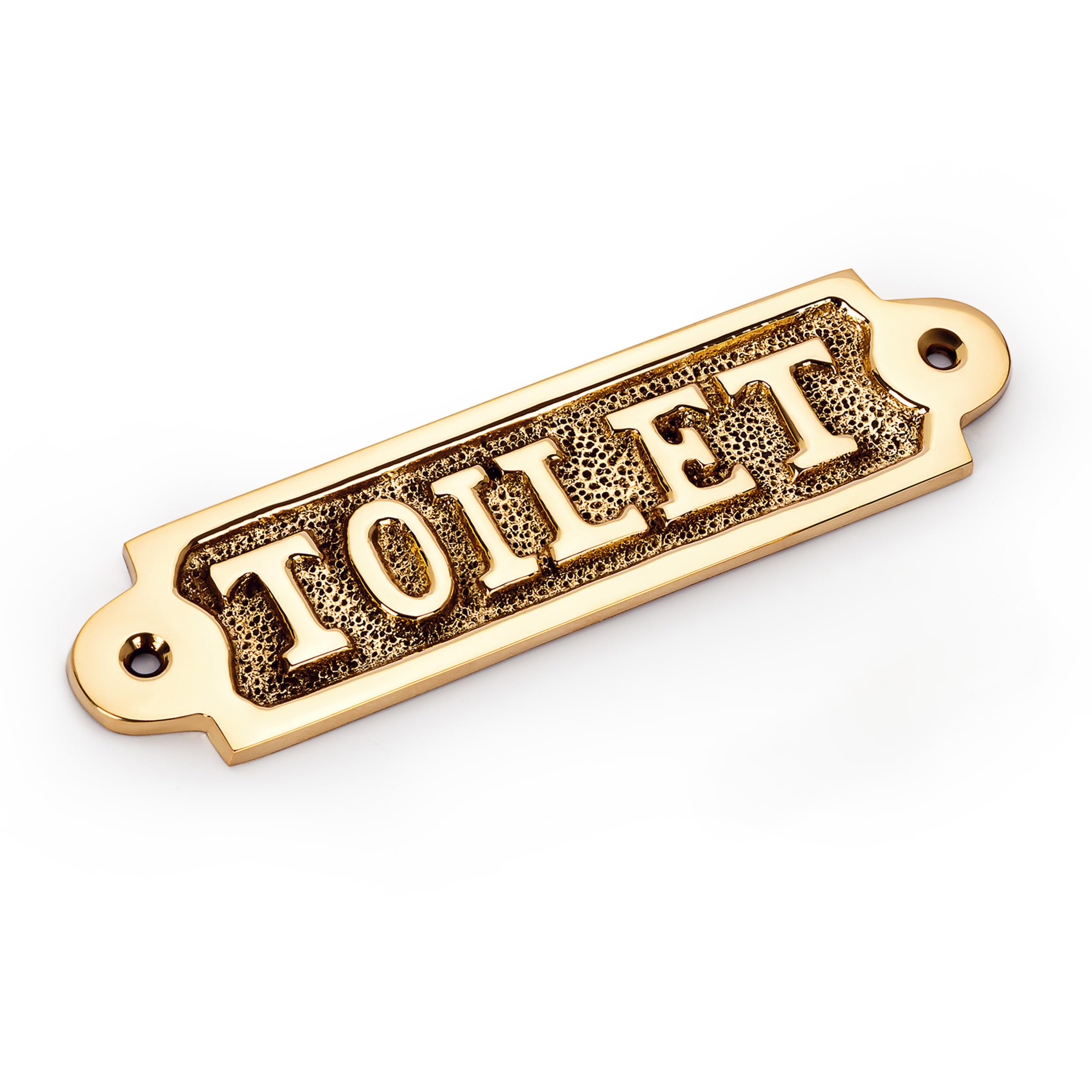 NKlaus Toilet Door Sign Brass Gold Toilet Sign 14 x 4 cm Toilet Decoration Signs 11762