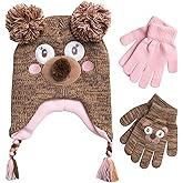 ABG Accessories Girls Critter Winter Hat and 2 Pair Gloves or Mittens (Toddler/Little Girls)