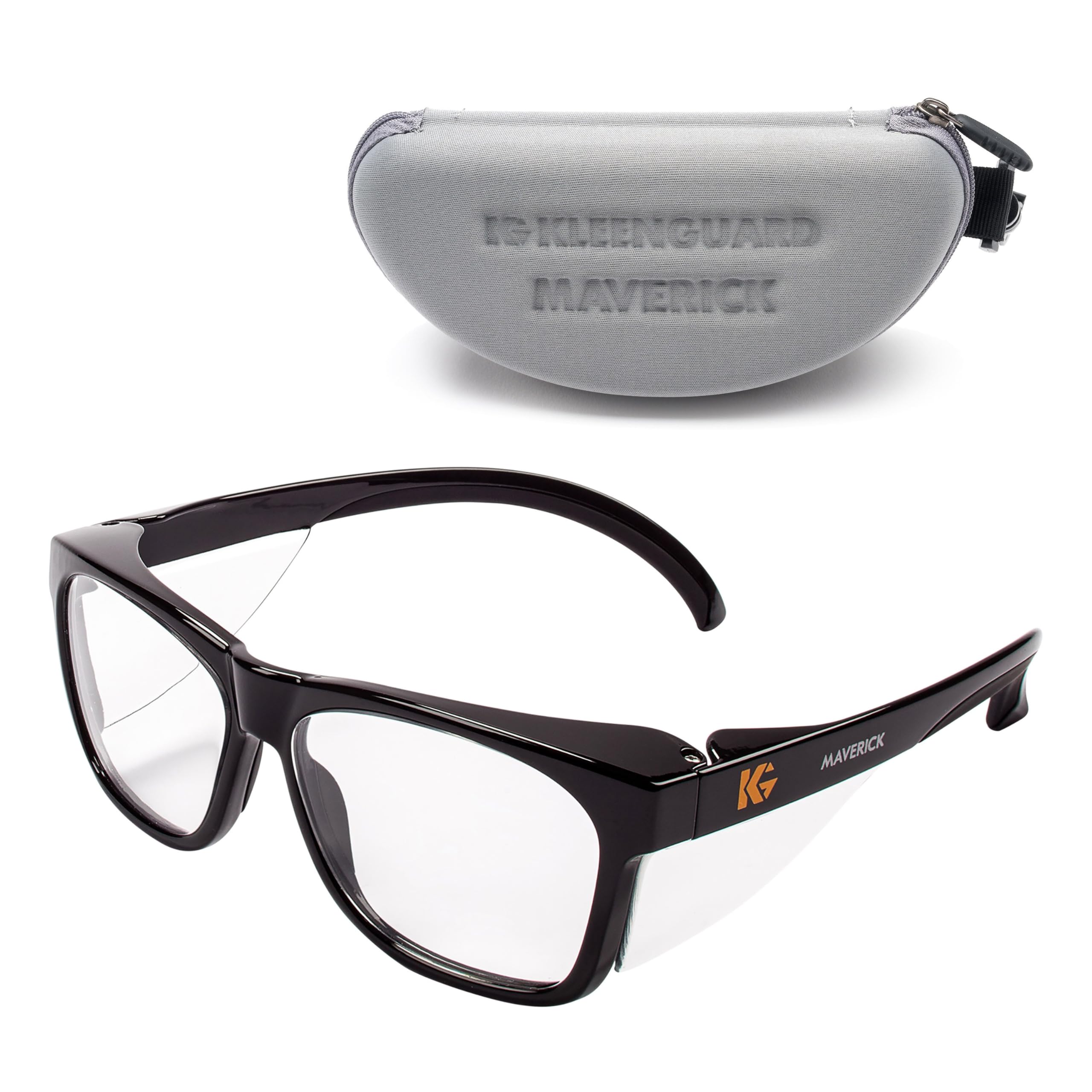 Photo 1 of KLEENGUARD™ V30 Maverick™ Safety Glasses (56567), Clear Lenses with KleenVision™ Anti-Fog coating, Black Frame, Carrying Case, Eyewear for Men and Women