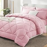 CozyLux King Size Comforter Sets Pink - 7 Pieces Bed in a Bag King, Luxury Soft Bed Set for All Seasons, Bedding Set with Down Alternative Comforter, Sheets, Pillowcases & Shams
