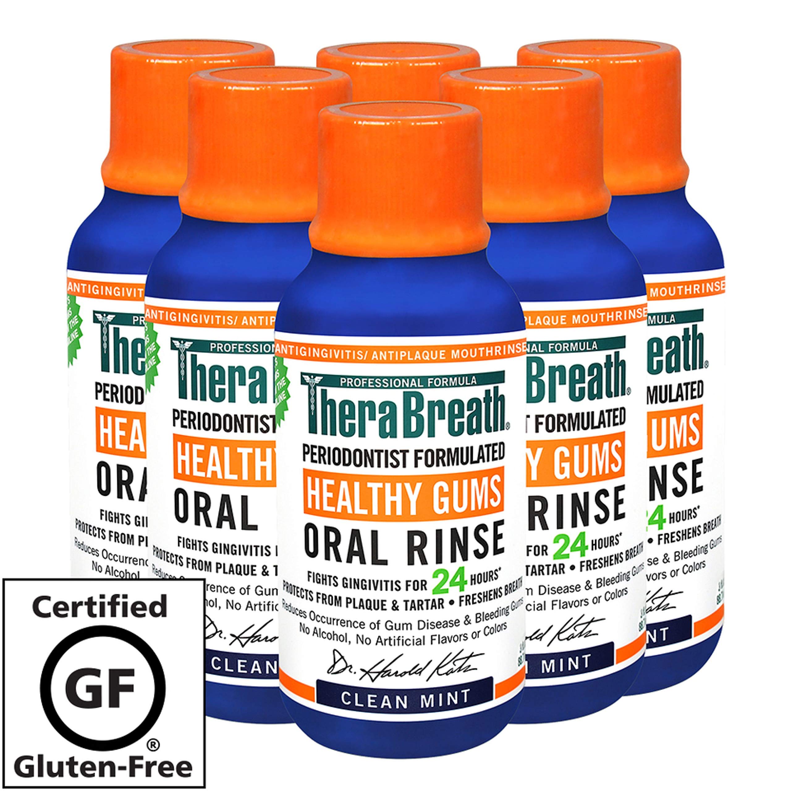 TheraBreath Healthy Gums Oral Rinse, 3 Fl Oz, Pack of 6