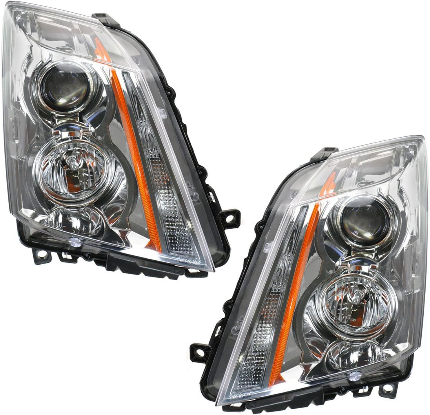 Amazon Com Halogen Headlights Headlamps Left Right Pair Set For 08 11 Cadillac Cts Automotive